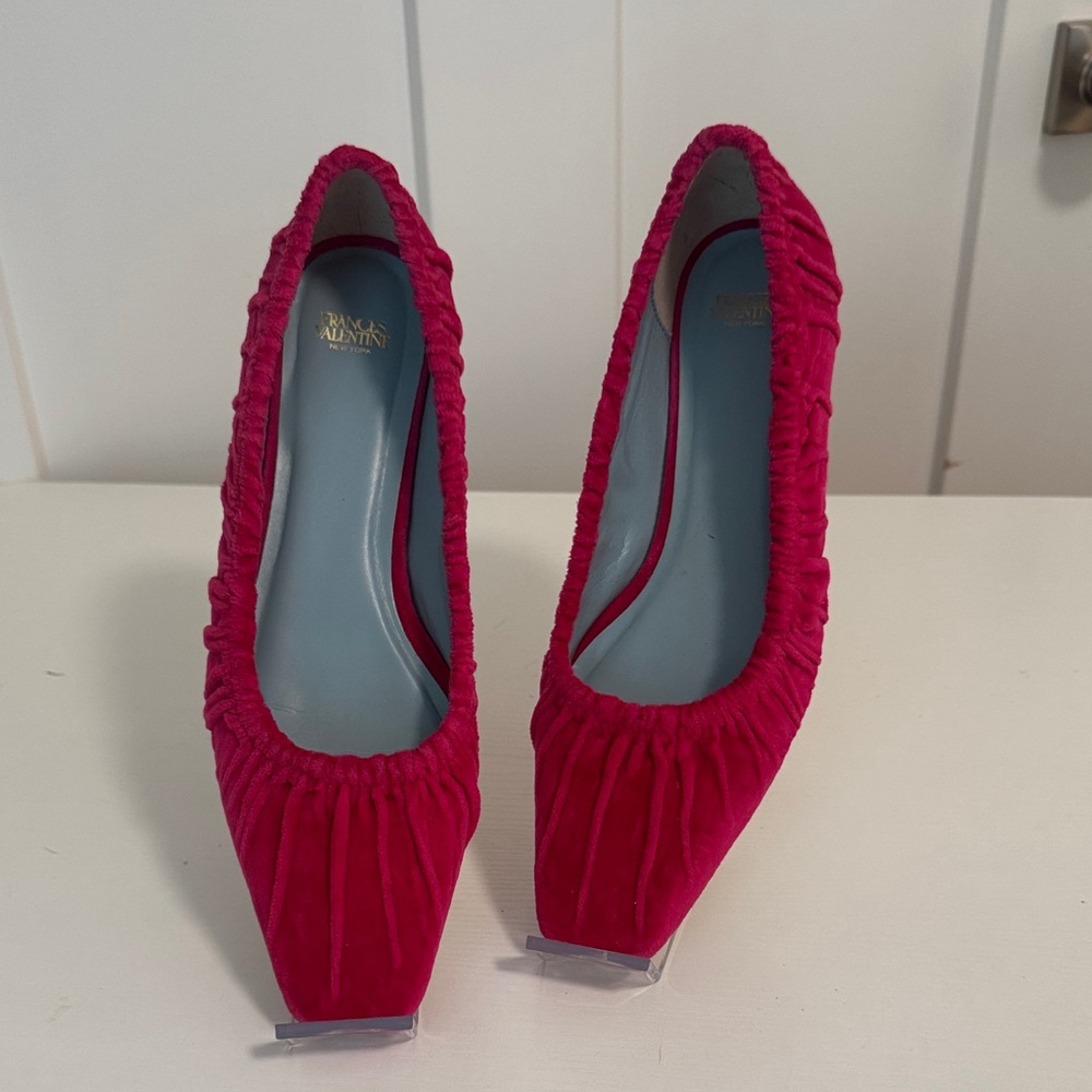 Frances Valentine Pink Velvet Heel